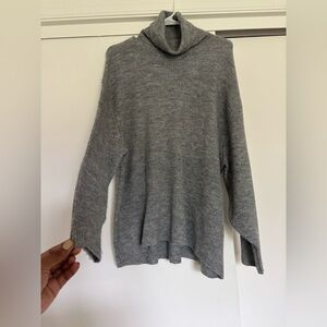 Divided Gray Cowl Neck Sweater